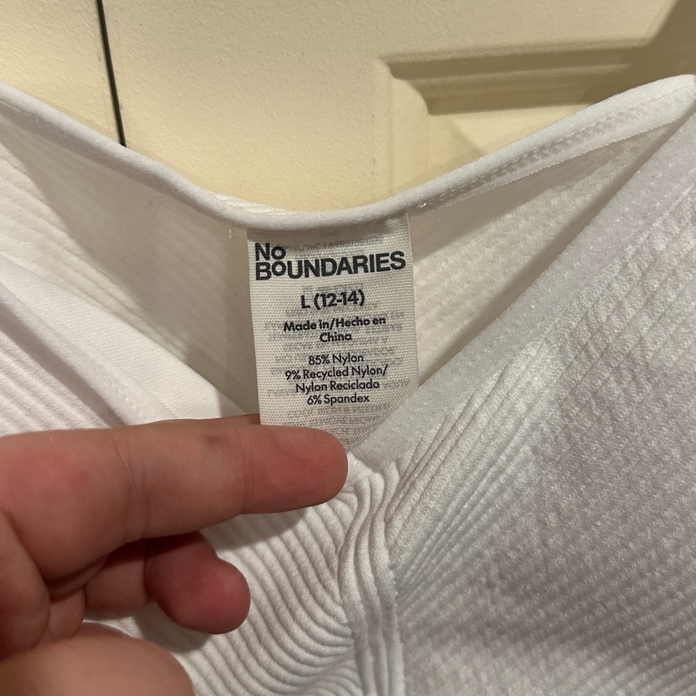 No Boundaries Classic White V-Neck Top